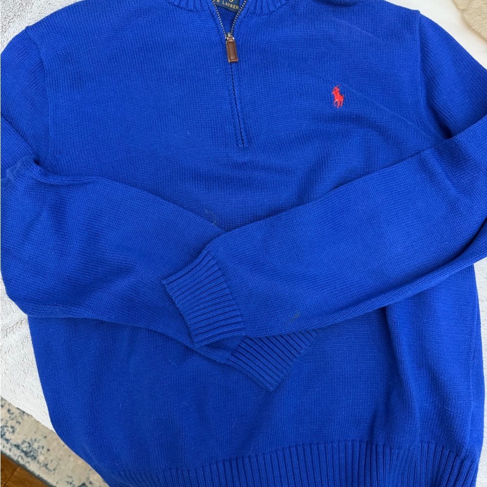 Ralph Lauren Men's Royal Blue Zip-Up Sweater